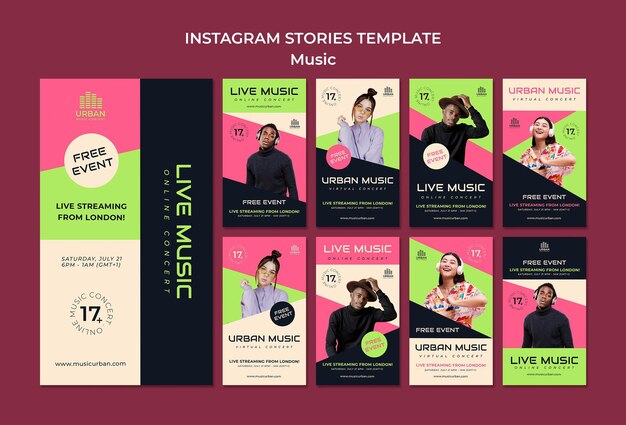 Modello di progettazione di storie di insta per spettacoli musicali