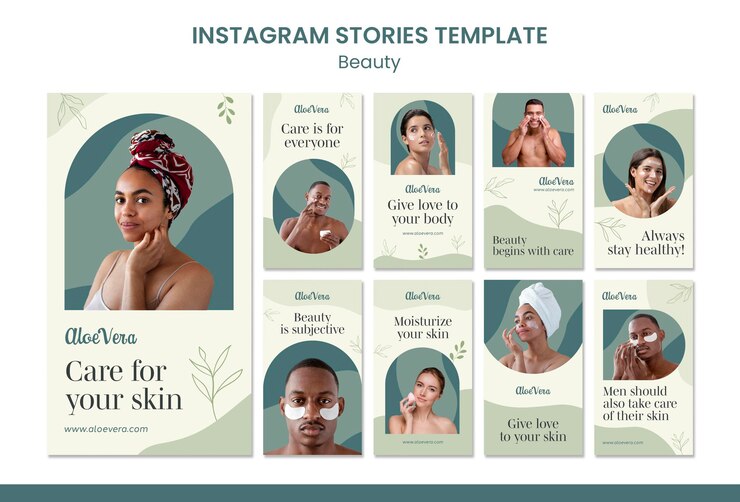 PSD gratuito modello di progettazione di storie di instagram di bellezza