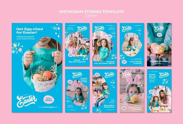 Modello di progettazione di storie di instagram di Pasqua