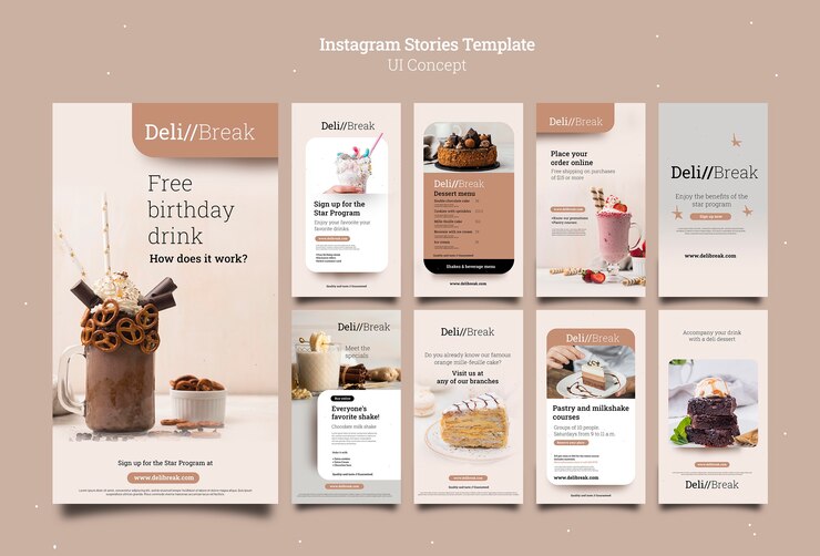 PSD gratuito modello di progettazione di storie di ui ux instagram