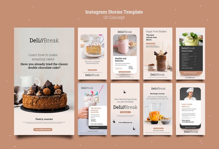 PSD gratuito modello di progettazione di storie di ui ux instagram