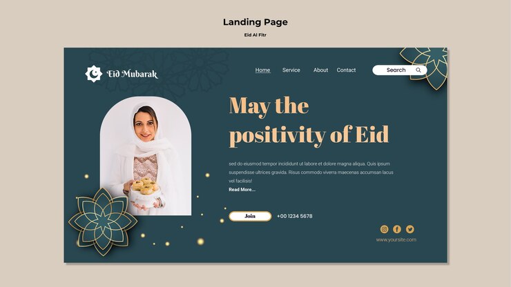 PSD gratuito modello di progettazione eid al-fitr realistico