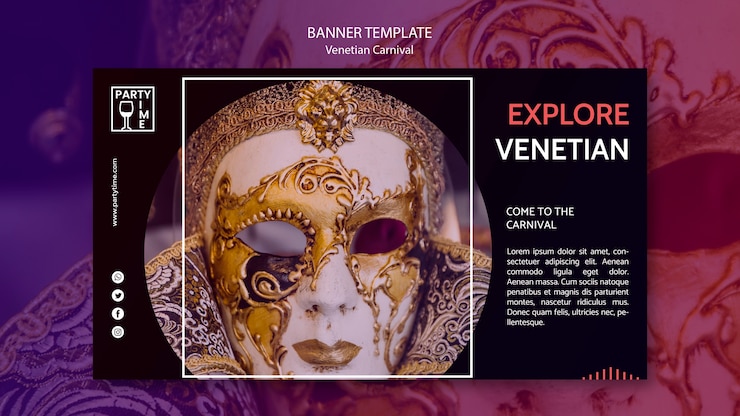 PSD gratuito modello di progettazione per il carnevale di ventian