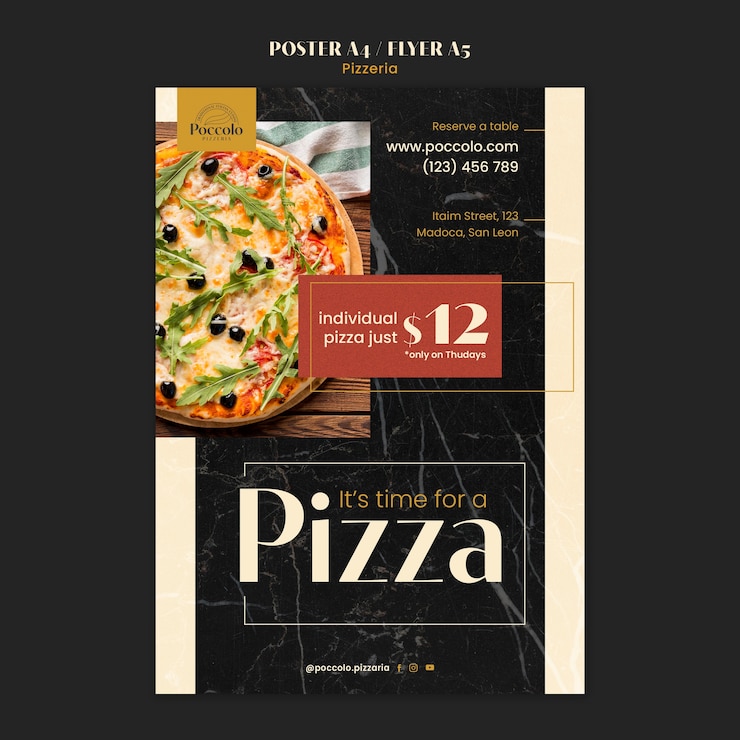 PSD gratuito modello di progettazione pizzeria