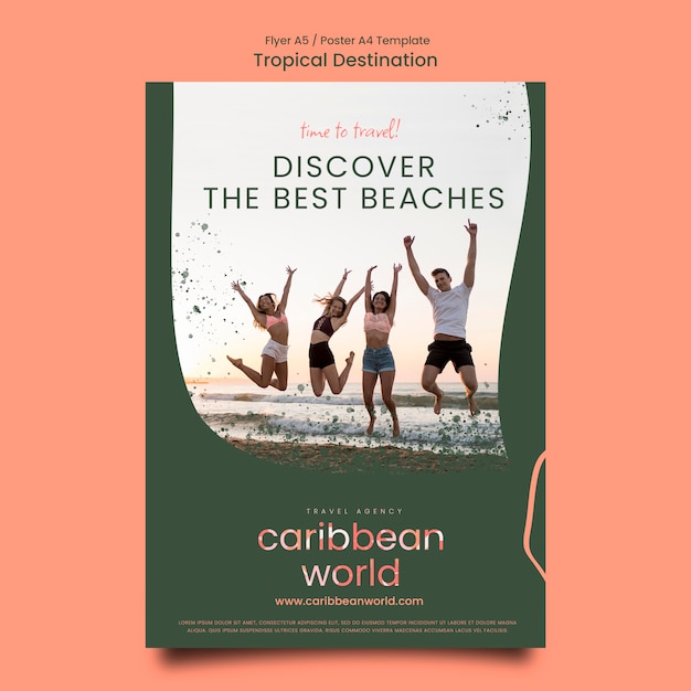 Modello di progettazione poster destinazione tropicale