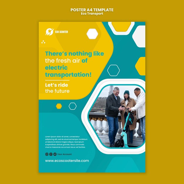 Modello di progettazione poster di trasporto ecologico