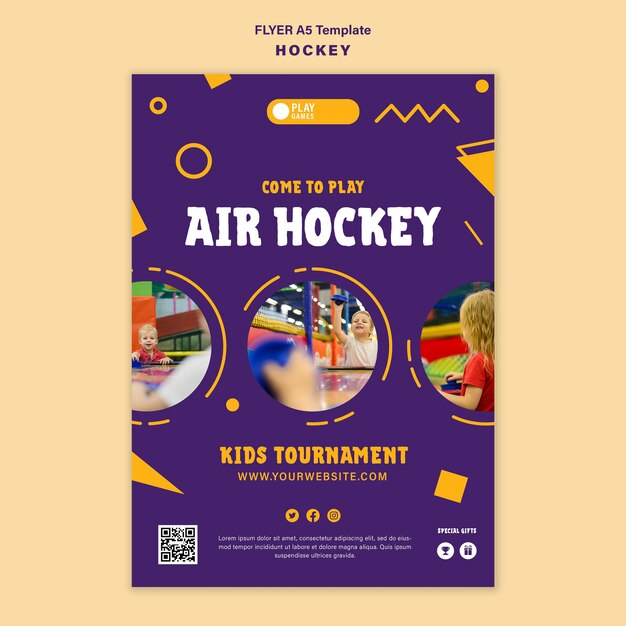 Modello di progettazione volantino per hockey da tavolo