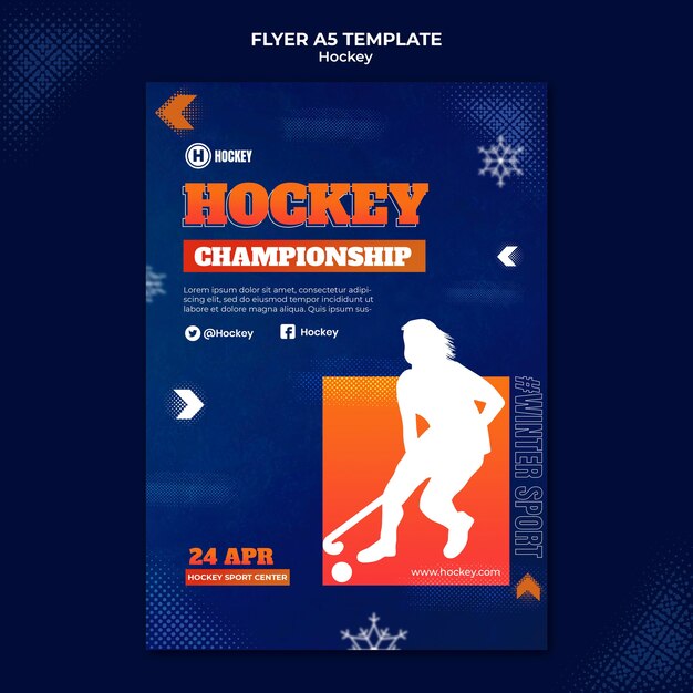 Modello di progettazione volantino sport hockey