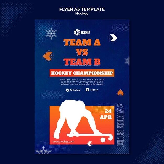 Modello di progettazione volantino sport hockey