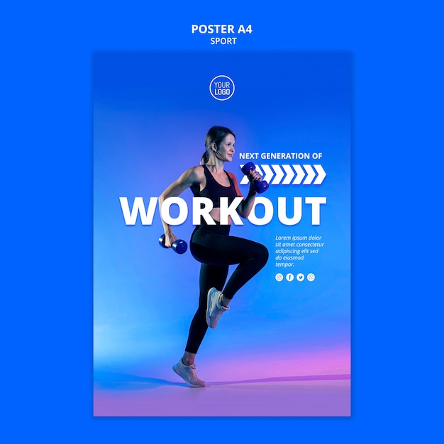 Modello di progettazione volantino sport
