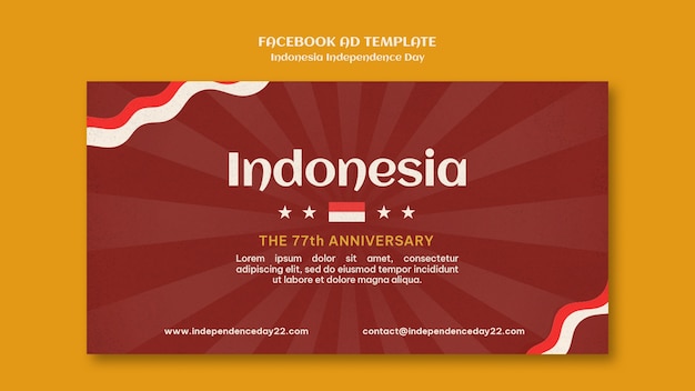 Modello di promozione sui social media del giorno dell'indipendenza dell'Indonesia