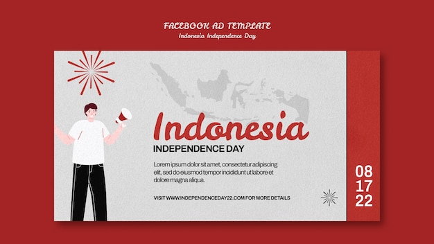 Modello di promozione sui social media del giorno dell'indipendenza dell'Indonesia