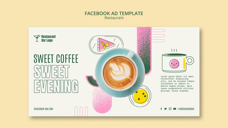 PSD gratuito modello di promozione sui social media del ristorante