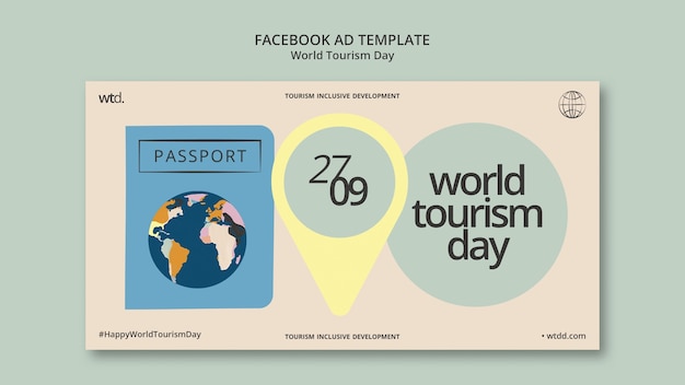 Modello di promozione sui social media della giornata mondiale del turismo