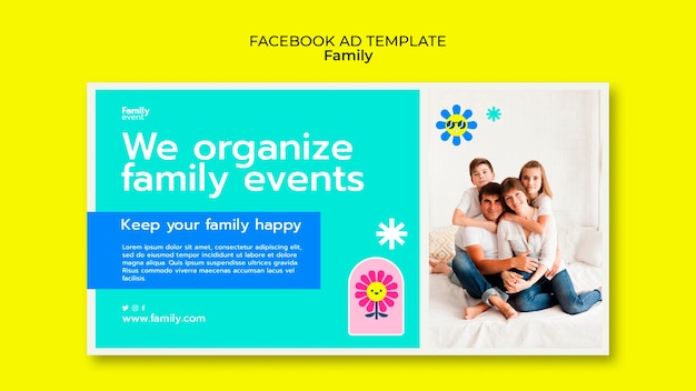 Modello di promozione sui social media per eventi e attività per la famiglia