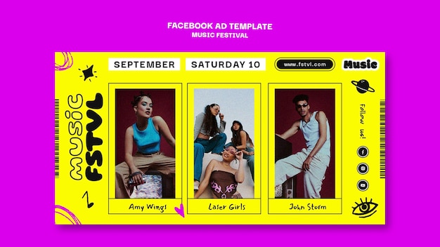 Modello di promozione sui social media per il festival musicale