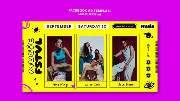 Modello di promozione sui social media per il festival musicale