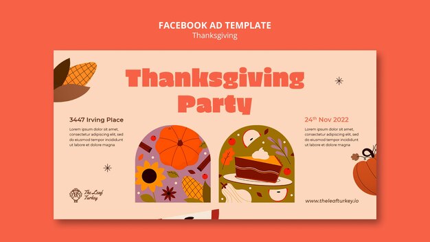 Modello di promozione sui social media per la celebrazione del Ringraziamento