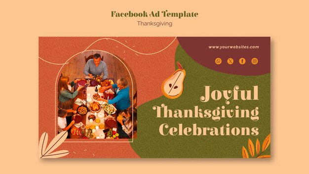Modello di promozione sui social media per la celebrazione del Ringraziamento