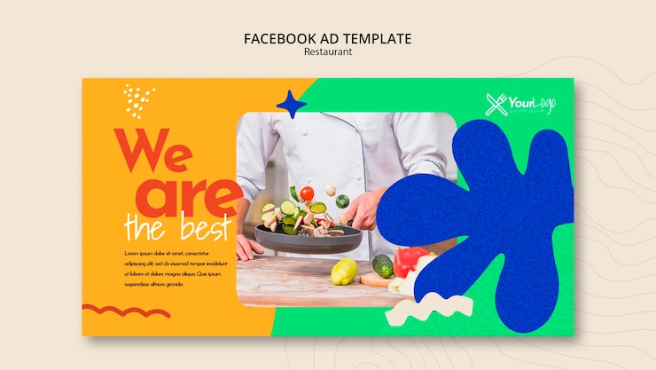 PSD gratuito modello di ristorante colorato design piatto