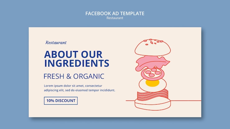 PSD gratuito modello di ristorante dal design piatto
