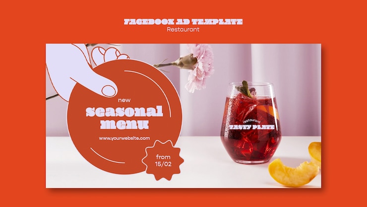 PSD gratuito modello di ristorante dal design piatto