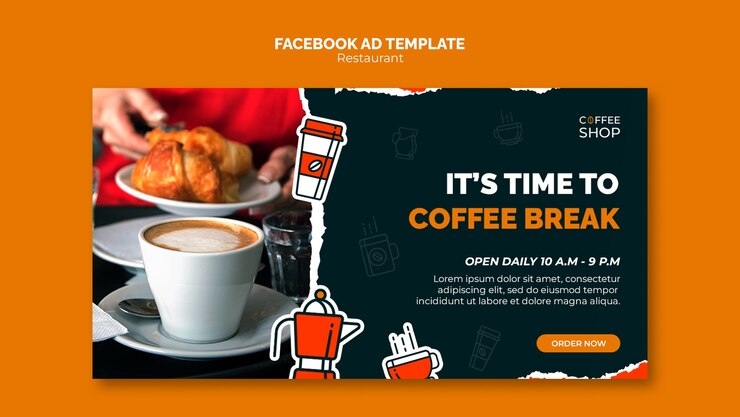 PSD gratuito modello di ristorante dal design piatto