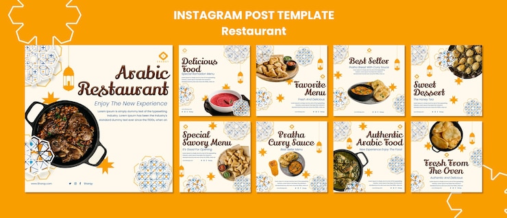 PSD gratuito modello di ristorante dal design piatto