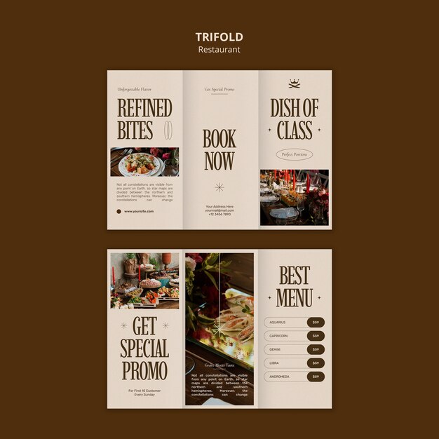 Modello di ristorante di cibo delizioso