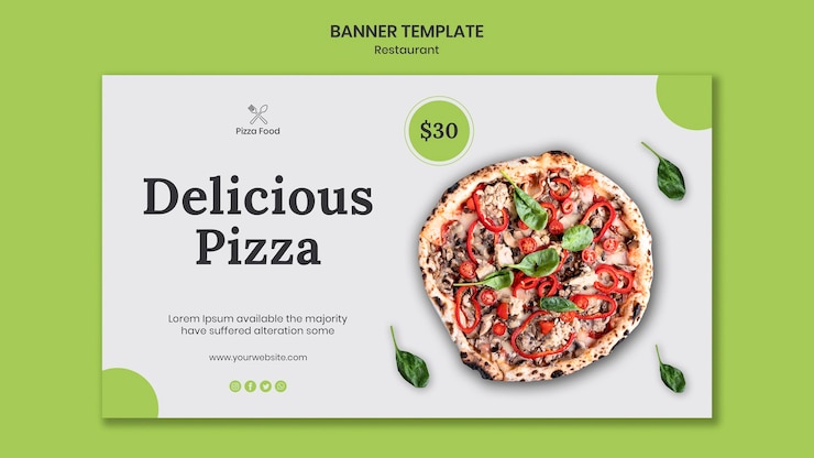 PSD gratuito modello di ristorante pizzeria banner