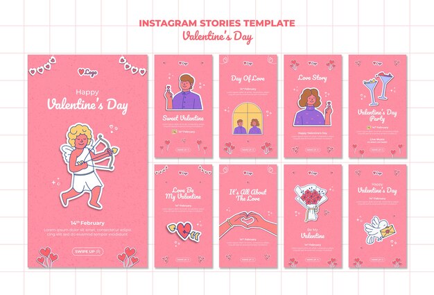 Modello di San Valentino design piatto