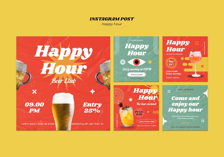 PSD gratuito modello di sconto happy hour