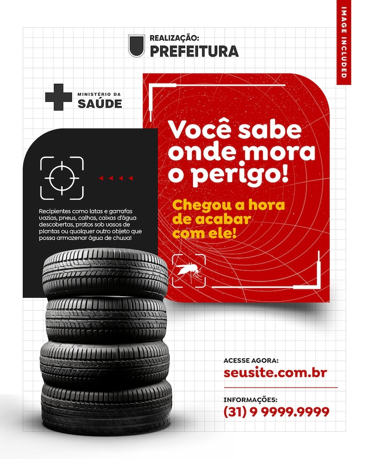 PSD gratuito modello di social media dengue sai dove si trova il pericolo