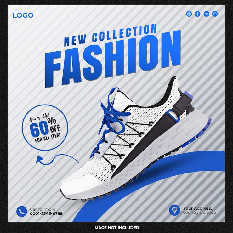 PSD gratuito modello di social media per scarpe