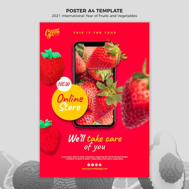 Modello di stampa anno di frutta e verdura