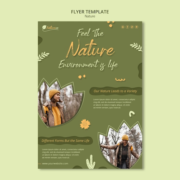 Modello di stampa che esplora la natura