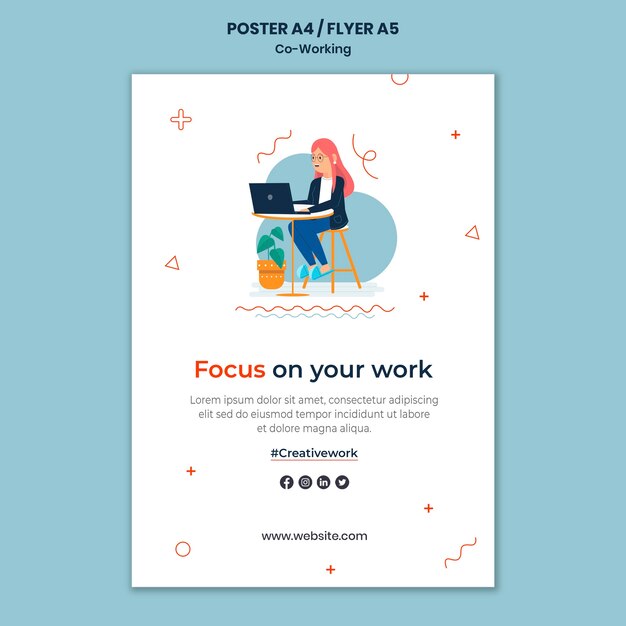 Modello di stampa co-working creativo