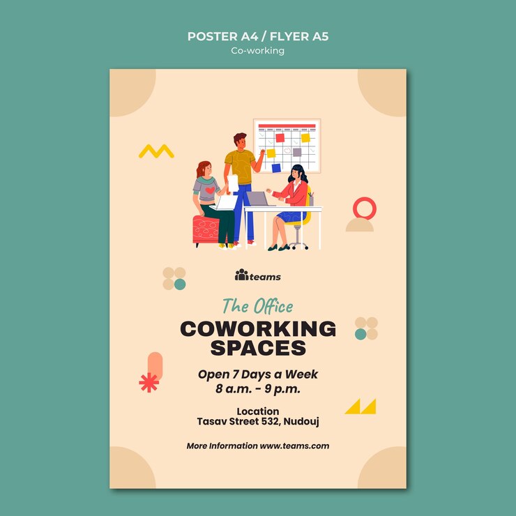 PSD gratuito modello di stampa co-working creativo