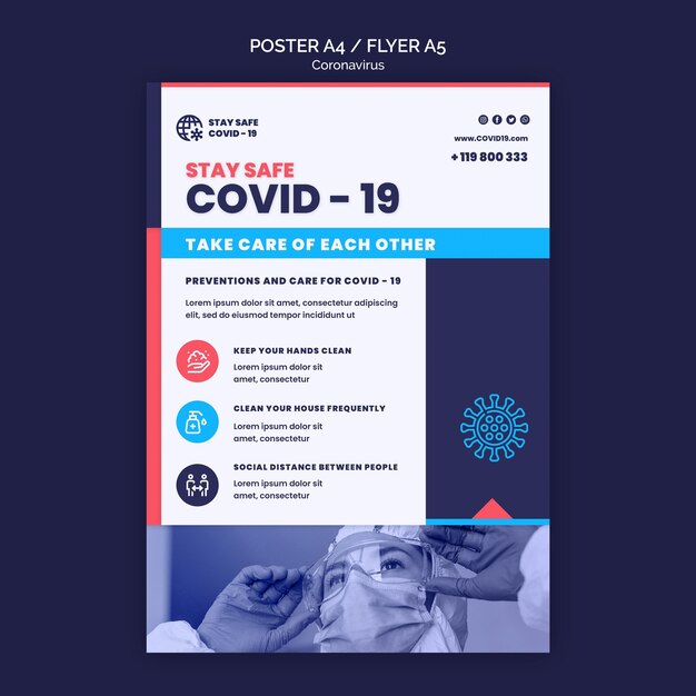 Modello di stampa Coronavirus con foto