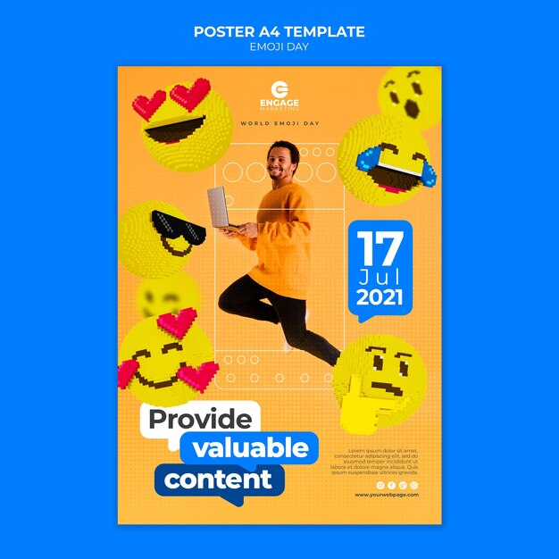 Modello di stampa del giorno Emoji