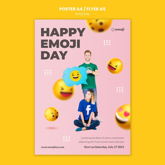Modello di stampa del giorno Emoji