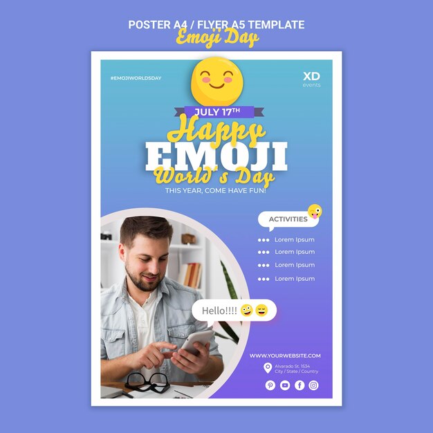 Modello di stampa del giorno Emoji