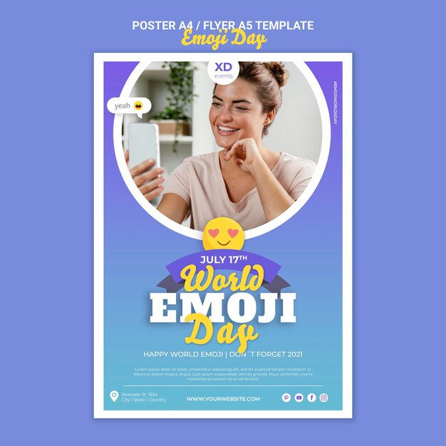 Modello di stampa del giorno Emoji
