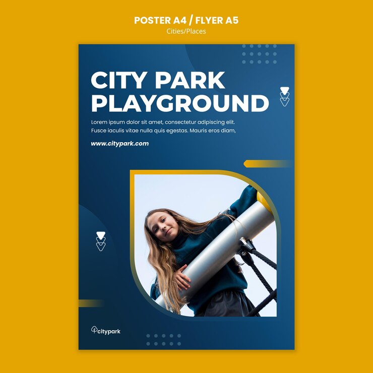 PSD gratuito modello di stampa del parco cittadino