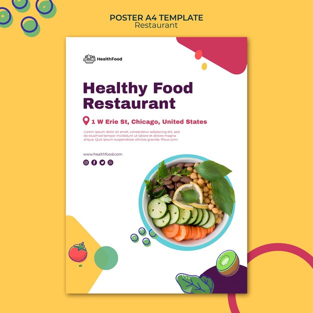 Modello di stampa del ristorante con foto