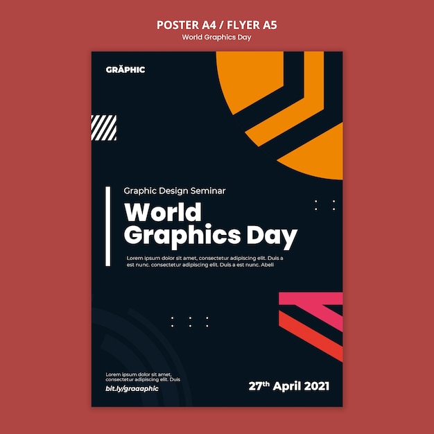 Modello di stampa della giornata mondiale della grafica