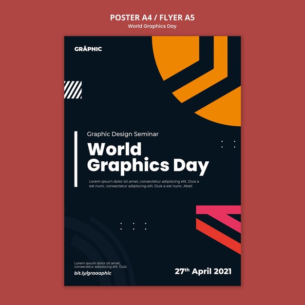 Modello di stampa della giornata mondiale della grafica