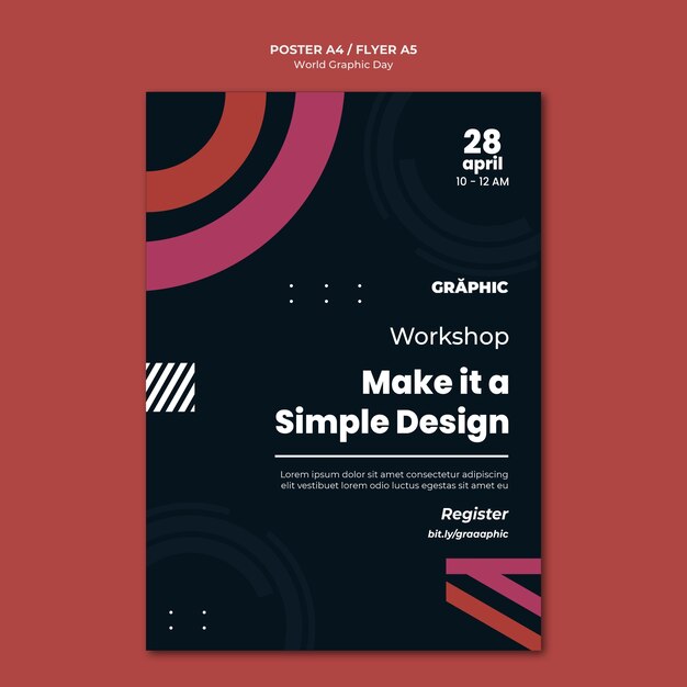 Modello di stampa della giornata mondiale della grafica