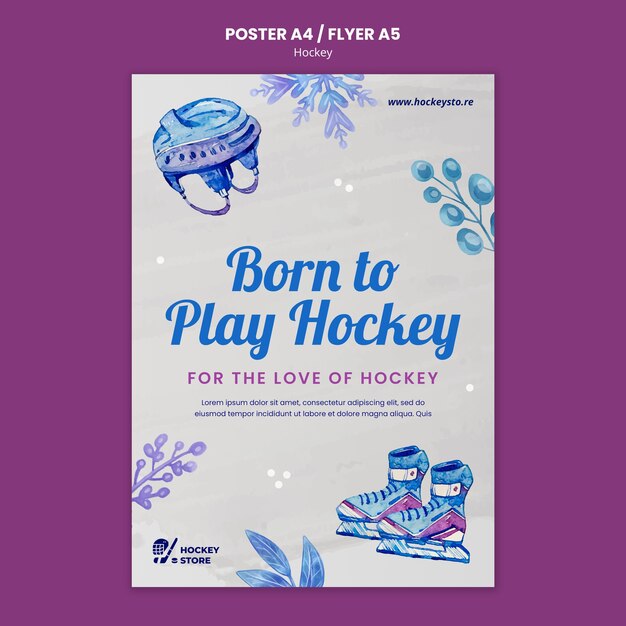 Modello di stampa della stagione dell'hockey