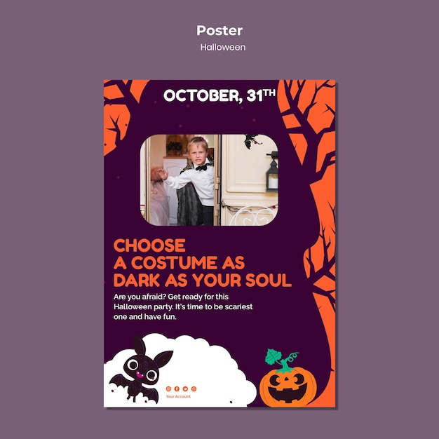 Modello di stampa di Halloween con foto